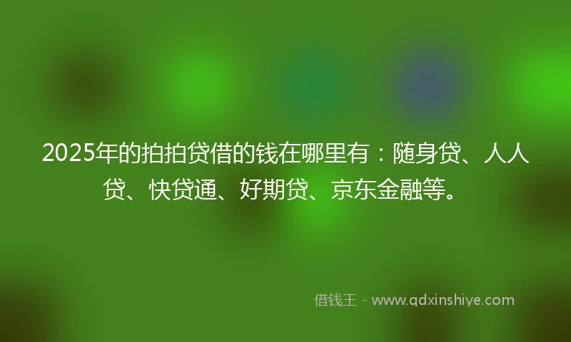 2025年的拍拍贷借的钱在哪里有：随身贷、人人贷、快贷通、好期贷、京东金融等。