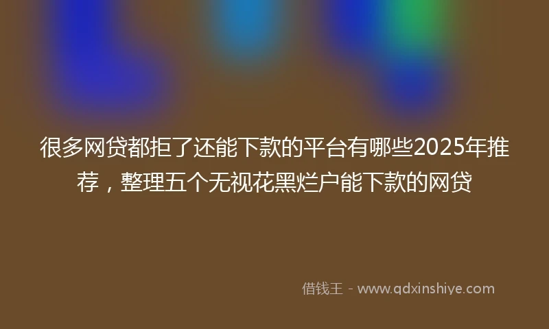 很多网贷都拒了还能下款的平台有哪些2025年推荐，整理五个无视花黑烂户能下款的网贷