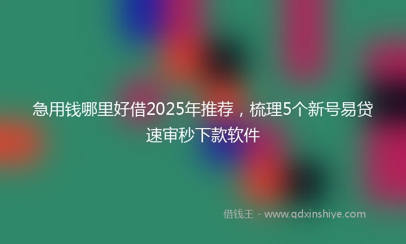 急用钱哪里好借2025年推荐，梳理5个新号易贷速审秒下款软件