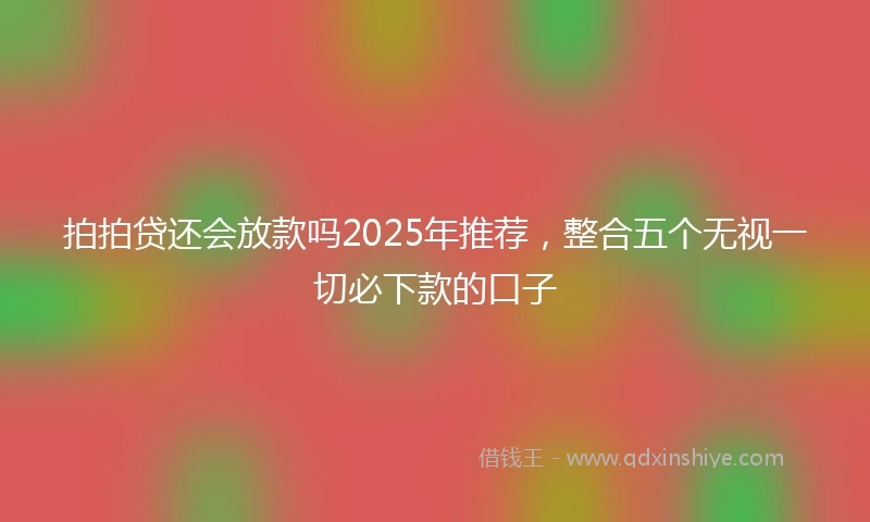 拍拍贷还会放款吗2025年推荐，整合五个无视一切必下款的口子
