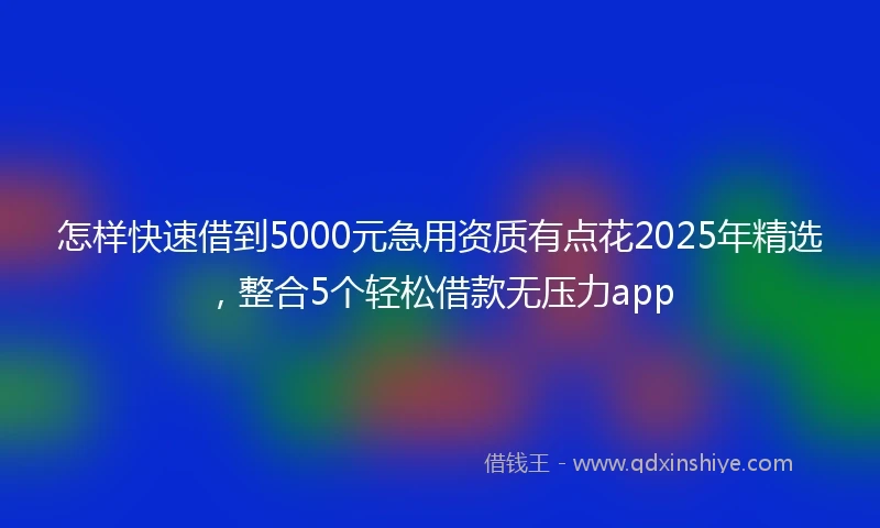 怎样快速借到5000元急用资质有点花2025年精选，整合5个轻松借款无压力app