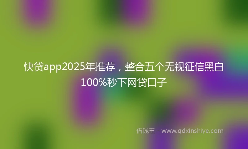 快贷app2025年推荐，整合五个无视征信黑白100%秒下网贷口子