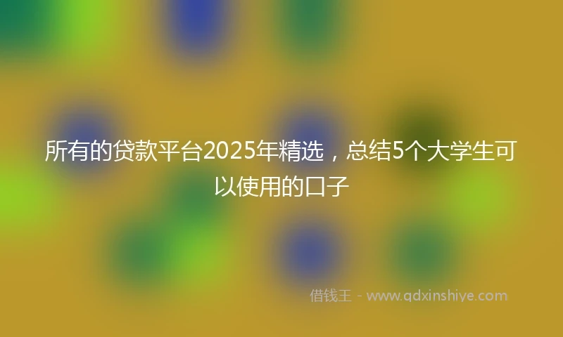 所有的贷款平台2025年精选,总结5个大学生可以使用的口子