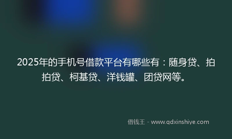 2025年的手机号借款平台有哪些有：随身贷、拍拍贷、柯基贷、洋钱罐、团贷网等。