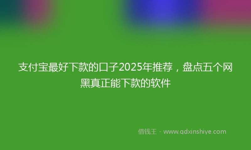 支付宝最好下款的口子2025年推荐，盘点五个网黑真正能下款的软件