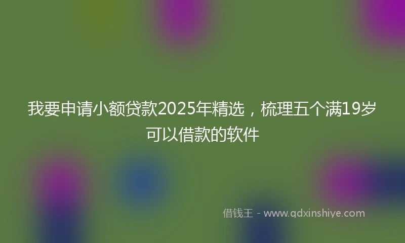 我要申请小额贷款2025年精选，梳理五个满19岁可以借款的软件
