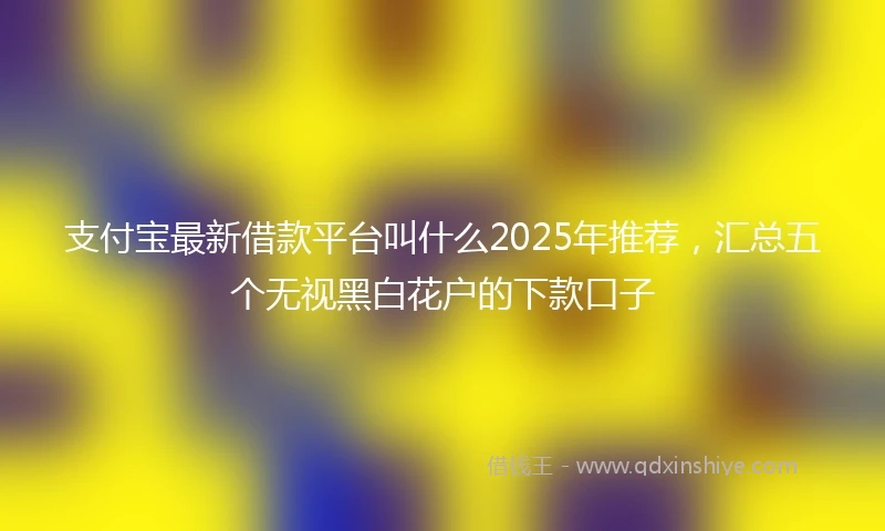 支付宝最新借款平台叫什么2025年推荐，汇总五个无视黑白花户的下款口子