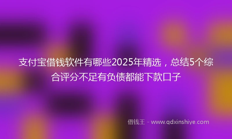 支付宝借钱软件有哪些2025年精选，总结5个综合评分不足有负债都能下款口子