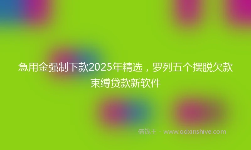 急用金强制下款2025年精选，罗列五个摆脱欠款束缚贷款新软件