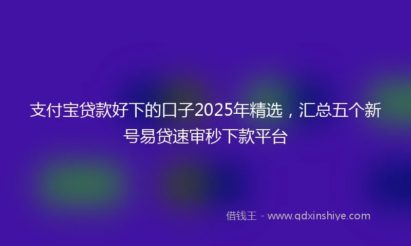 支付宝贷款好下的口子2025年精选，汇总五个新号易贷速审秒下款平台