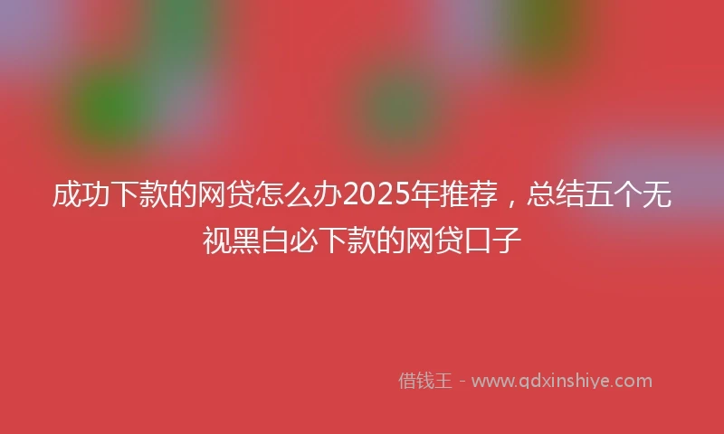 成功下款的网贷怎么办2025年推荐，总结五个无视黑白必下款的网贷口子