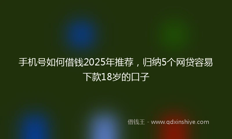 手机号如何借钱2025年推荐，归纳5个网贷容易下款18岁的口子