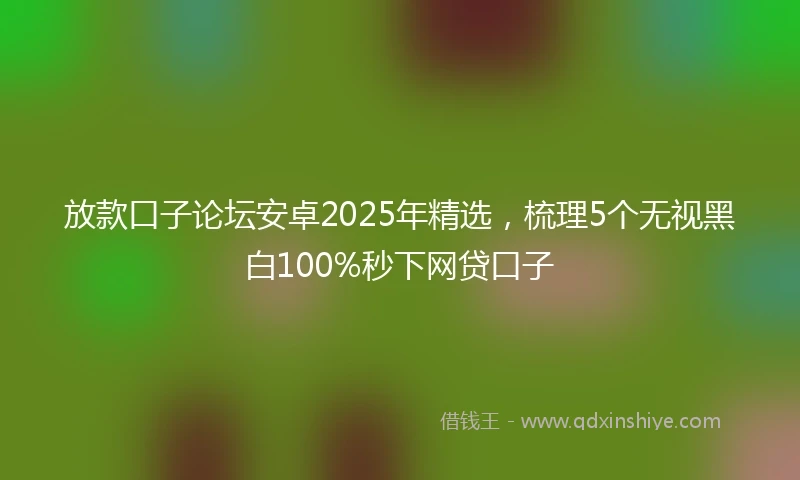 放款口子论坛安卓2025年精选，梳理5个无视黑白100%秒下网贷口子