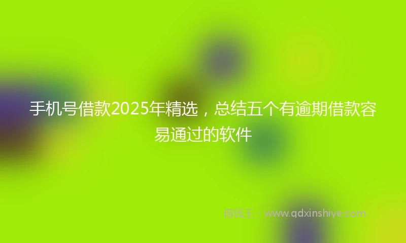 手机号借款2025年精选，总结五个有逾期借款容易通过的软件