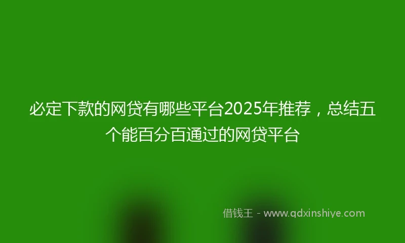 必定下款的网贷有哪些平台2025年推荐，总结五个能百分百通过的网贷平台