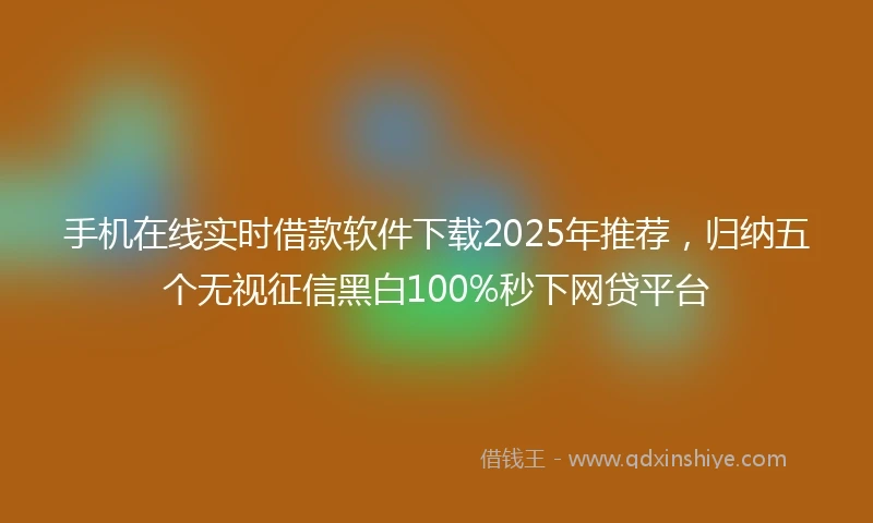 手机在线实时借款软件下载2025年推荐，归纳五个无视征信黑白100%秒下网贷平台