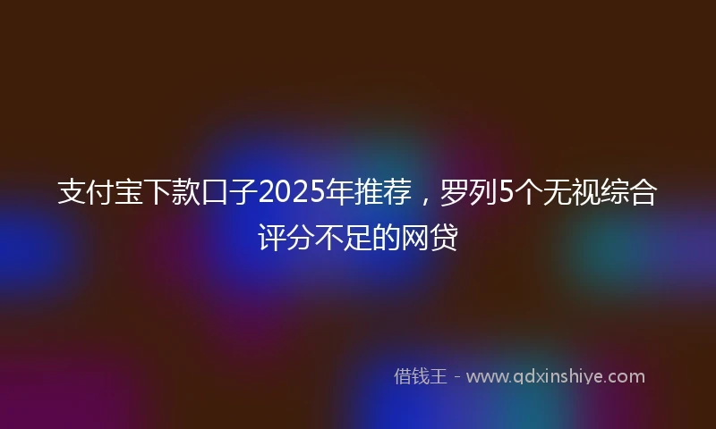 支付宝下款口子2025年推荐，罗列5个无视综合评分不足的网贷
