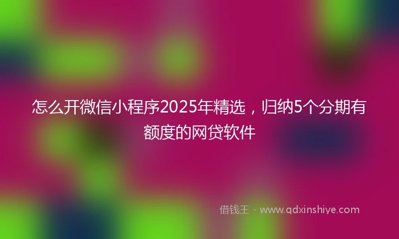 怎么开微信小程序2025年精选，归纳5个分期有额度的网贷软件