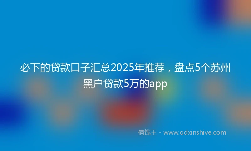必下的贷款口子汇总2025年推荐，盘点5个苏州黑户贷款5万的app