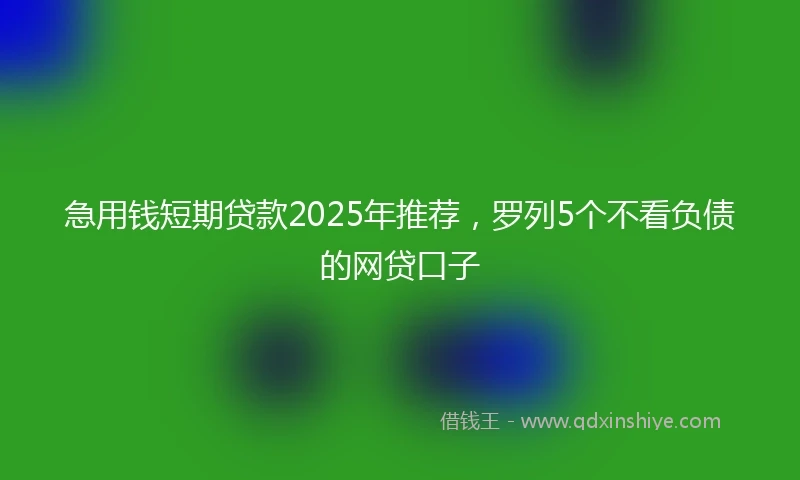 急用钱短期贷款2025年推荐,罗列5个不看负债的网贷口子