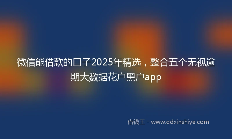 微信能借款的口子2025年精选，整合五个无视逾期大数据花户黑户app