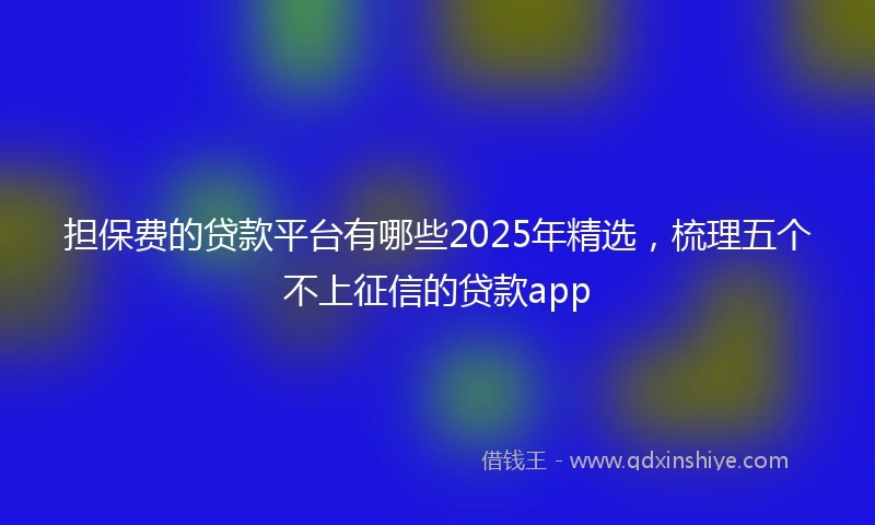 担保费的贷款平台有哪些2025年精选，梳理五个不上征信的贷款app
