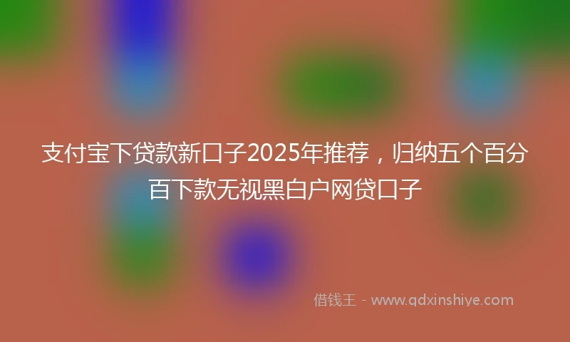 支付宝下贷款新口子2025年推荐，归纳五个百分百下款无视黑白户网贷口子