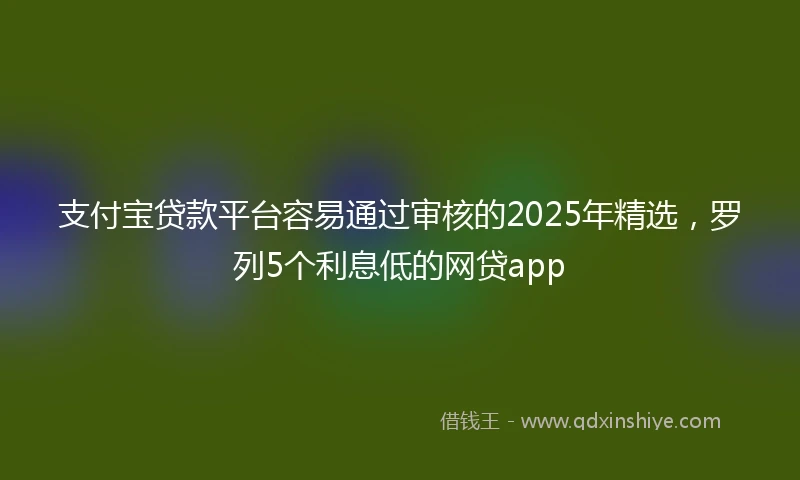 支付宝贷款平台容易通过审核的2025年精选，罗列5个利息低的网贷app