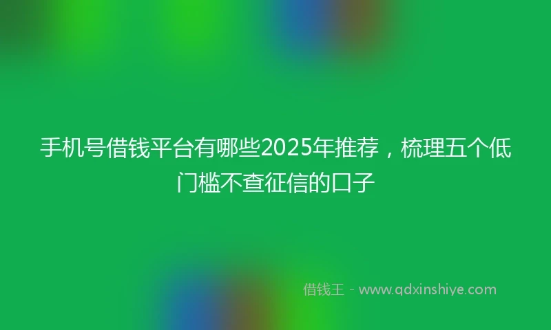 手机号借钱平台有哪些2025年推荐，梳理五个低门槛不查征信的口子