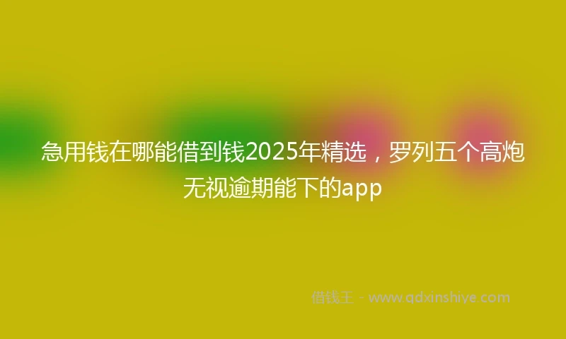 急用钱在哪能借到钱2025年精选，罗列五个高炮无视逾期能下的app