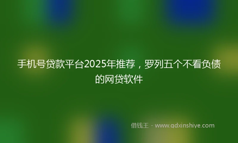 手机号贷款平台2025年推荐,罗列五个不看负债的网贷软件