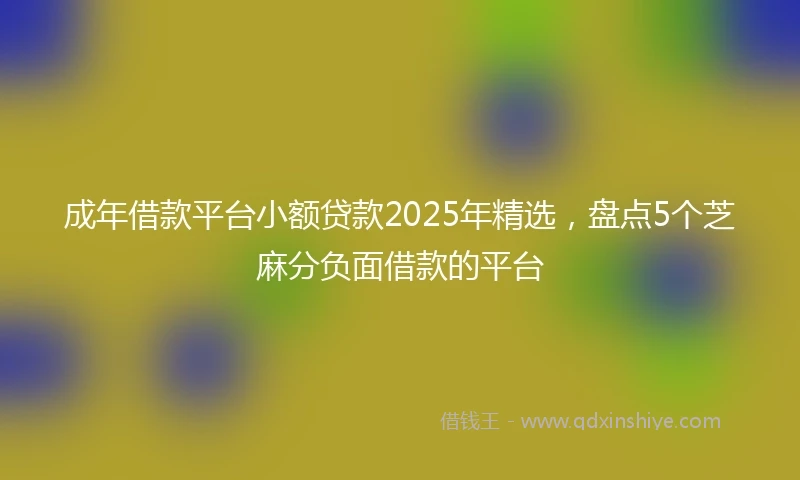 成年借款平台小额贷款2025年精选，盘点5个芝麻分负面借款的平台