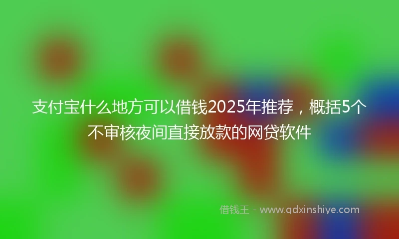 支付宝什么地方可以借钱2025年推荐，概括5个不审核夜间直接放款的网贷软件
