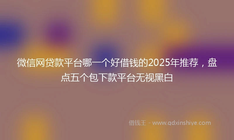 微信网贷款平台哪一个好借钱的2025年推荐，盘点五个包下款平台无视黑白