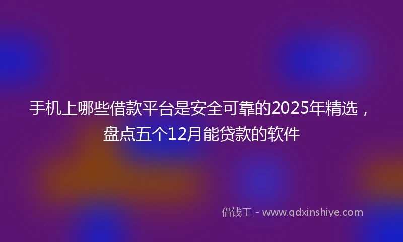 手机上哪些借款平台是安全可靠的2025年精选，盘点五个12月能贷款的软件