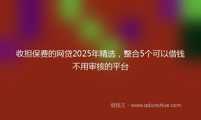 收担保费的网贷2025年精选，整合5个可以借钱不用审核的平台