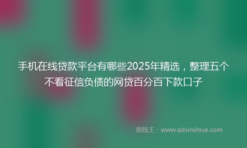 手机在线贷款平台有哪些2025年精选，整理五个不看征信负债的网贷百分百下款口子