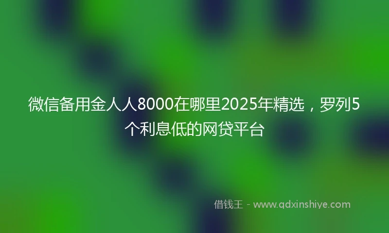 微信备用金人人8000在哪里2025年精选，罗列5个利息低的网贷平台