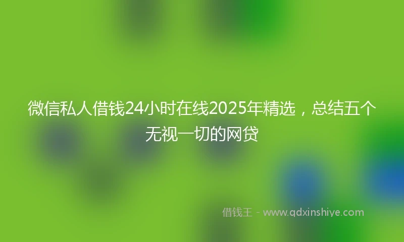 微信私人借钱24小时在线2025年精选,总结五个无视一切的网贷