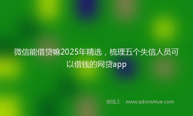 微信能借贷嘛2025年精选，梳理五个失信人员可以借钱的网贷app