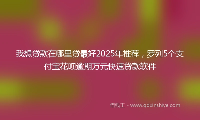 我想贷款在哪里贷最好2025年推荐，罗列5个支付宝花呗逾期万元快速贷款软件