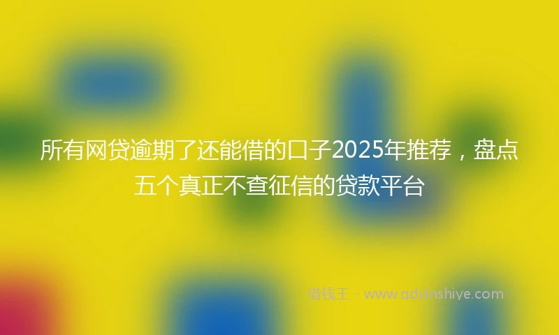 所有网贷逾期了还能借的口子2025年推荐，盘点五个真正不查征信的贷款平台