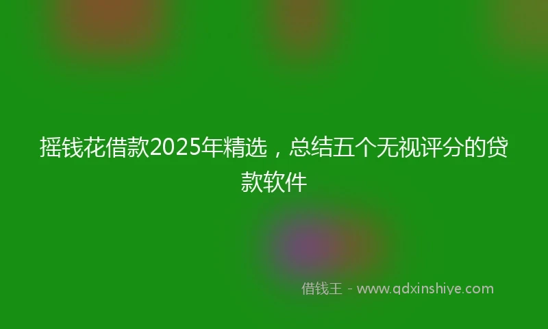 摇钱花借款2025年精选，总结五个无视评分的贷款软件