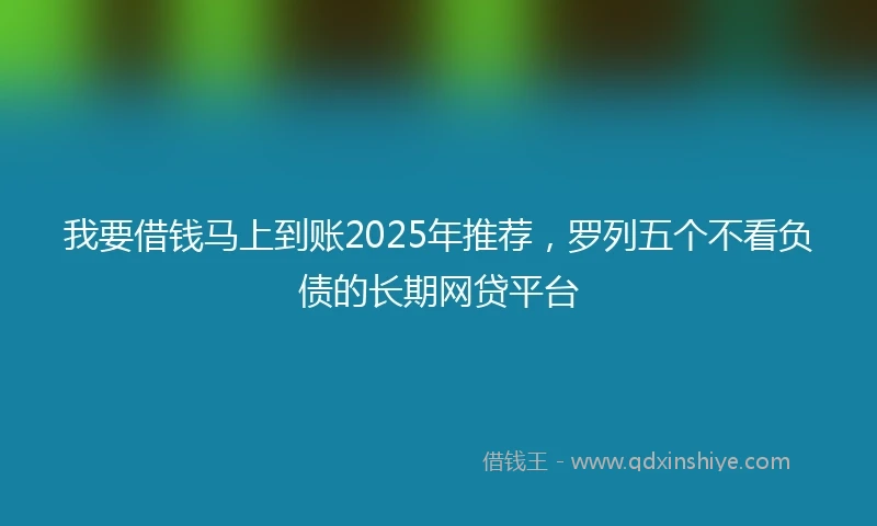 我要借钱马上到账2025年推荐,罗列五个不看负债的长期网贷平台