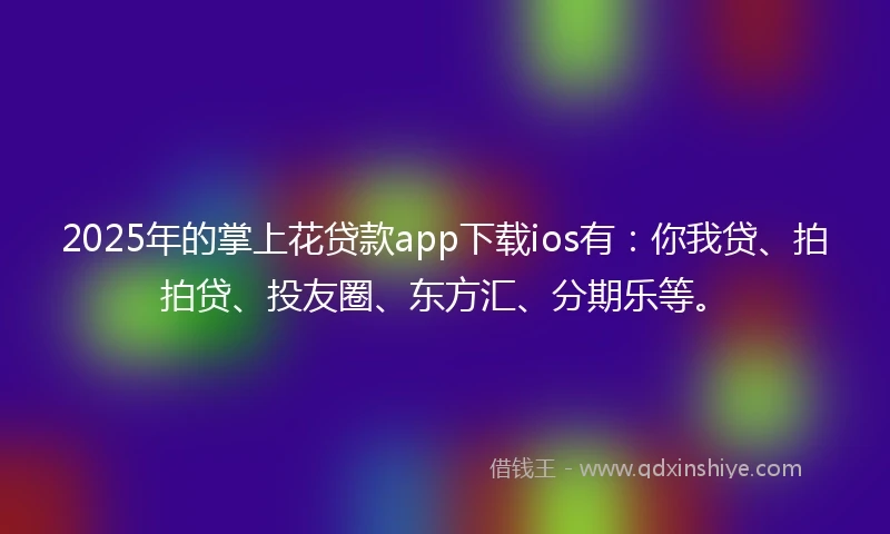 2025年的掌上花贷款app下载ios有：你我贷、拍拍贷、投友圈、东方汇、分期乐等。