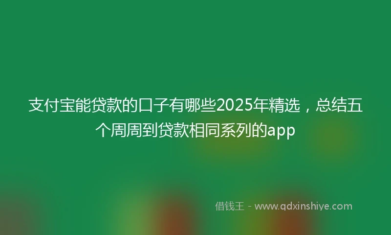 支付宝能贷款的口子有哪些2025年精选，总结五个周周到贷款相同系列的app
