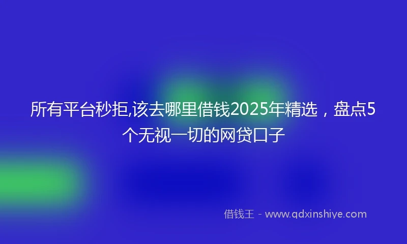 所有平台秒拒,该去哪里借钱2025年精选,盘点5个无视一切的网贷口子