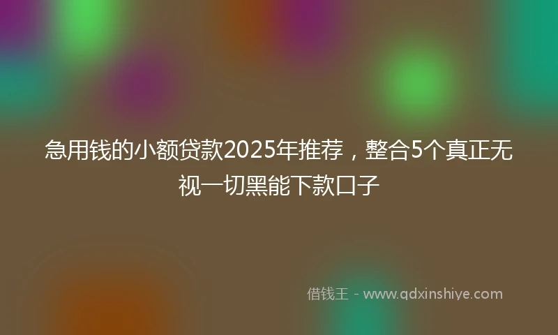 急用钱的小额贷款2025年推荐，整合5个真正无视一切黑能下款口子