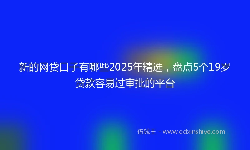 新的网贷口子有哪些2025年精选，盘点5个19岁贷款容易过审批的平台