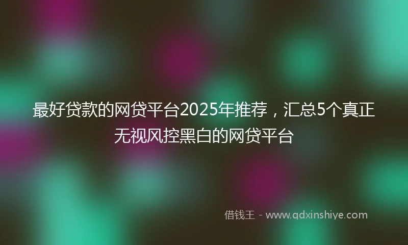 最好贷款的网贷平台2025年推荐，汇总5个真正无视风控黑白的网贷平台